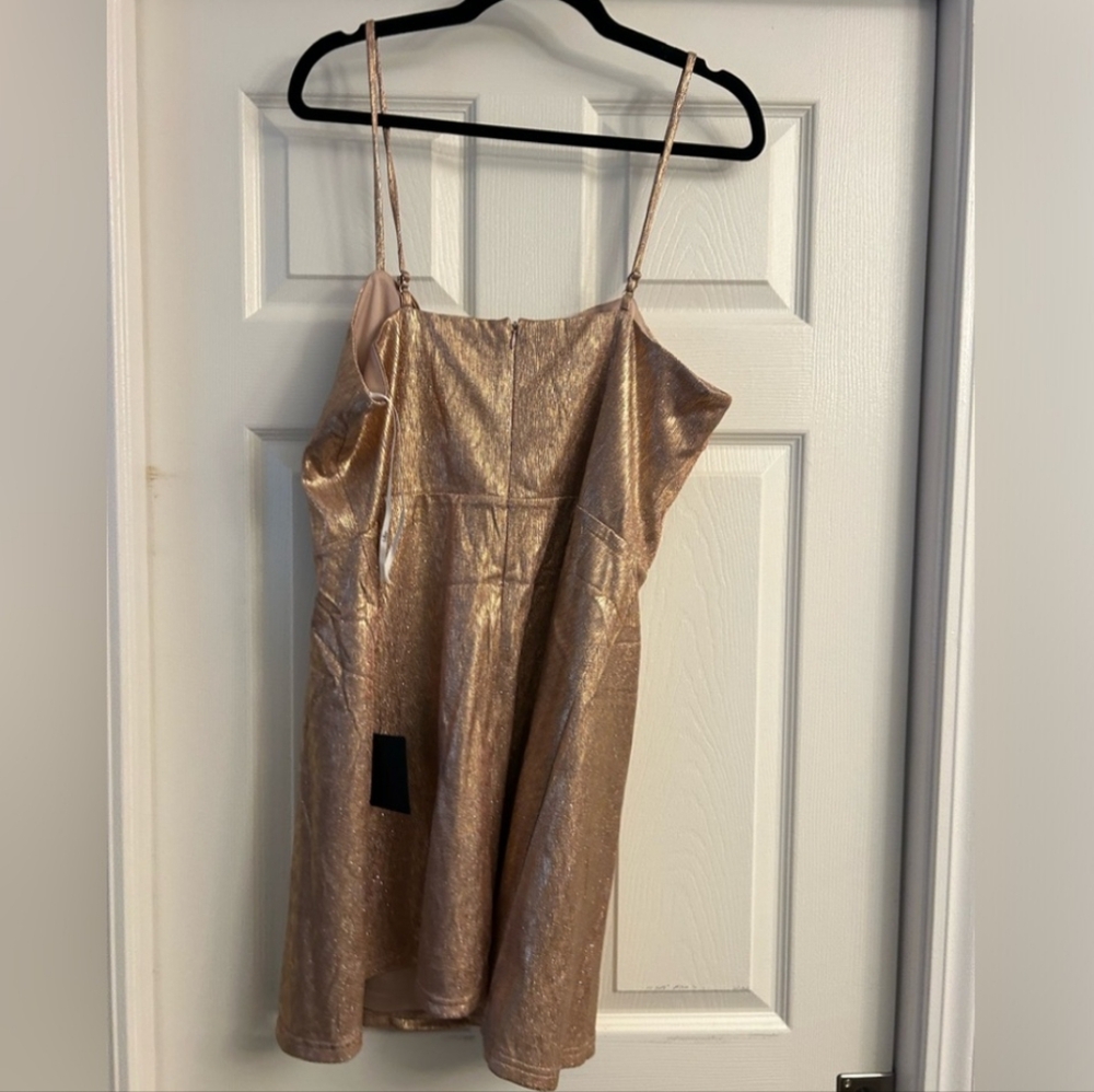 Lulu's Dress Rose Gold Spaghetti Strap Mini - Picture 3 of 5